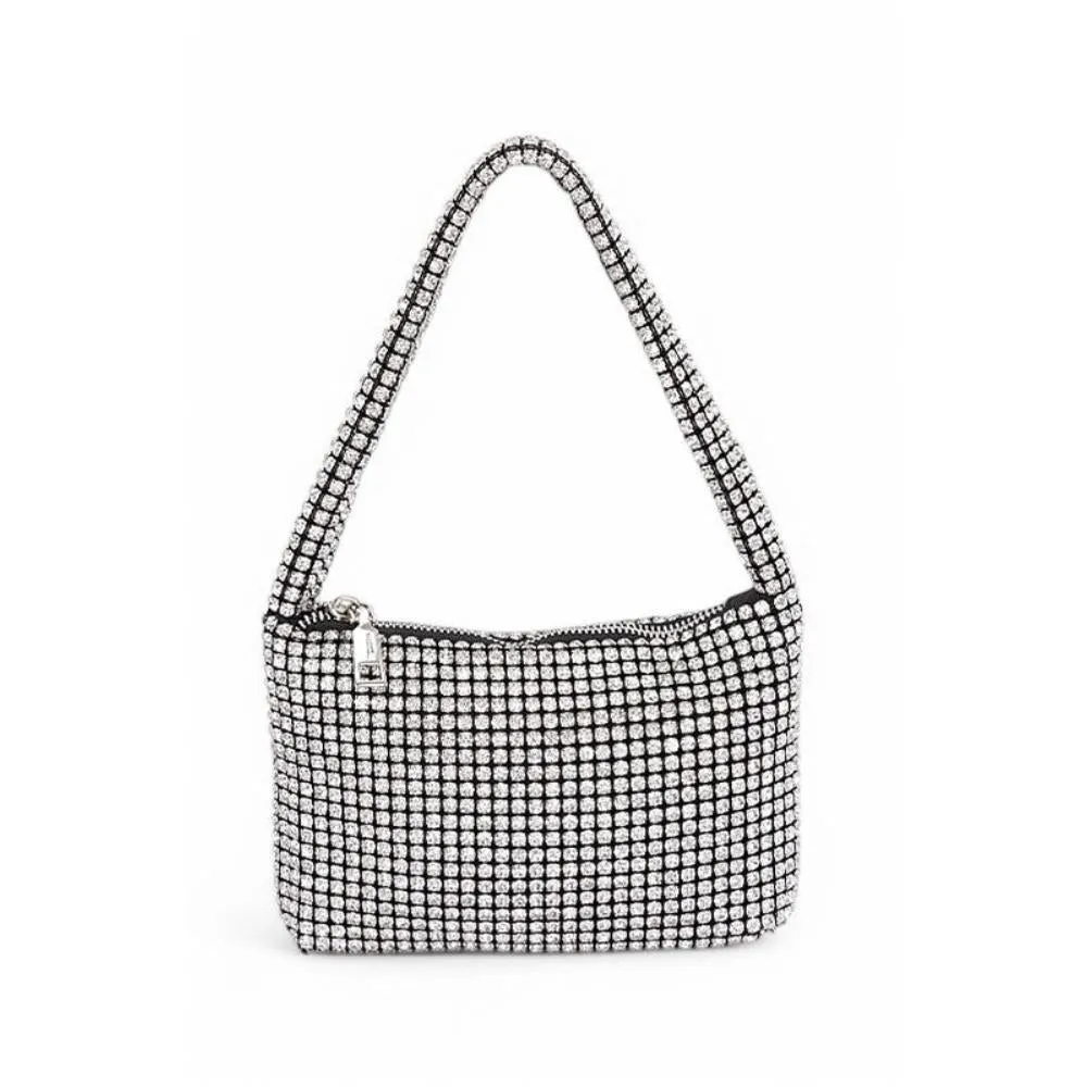 FASHNZFAB Rhinestone Iconic Soft Clutch Swing Bag