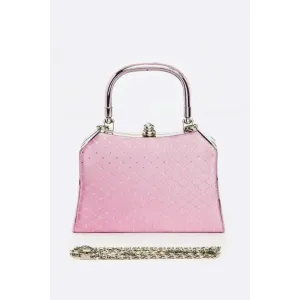 FASHNZFAB Satin Top Handle Box Clutch