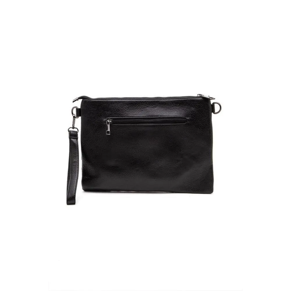 FASHNZFAB Skull Studs Convertible Crossbody Clutch Swing Bag