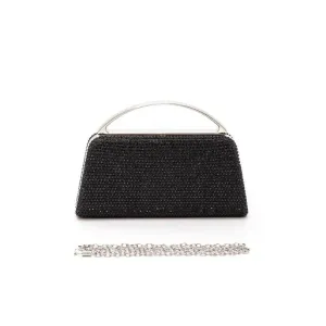 FASHNZFAB Slim Top Handle Rhinestone Box Clutch