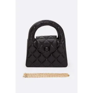 FASHNZFAB Top Handle Convertible Quilted Clutch Swing Bag