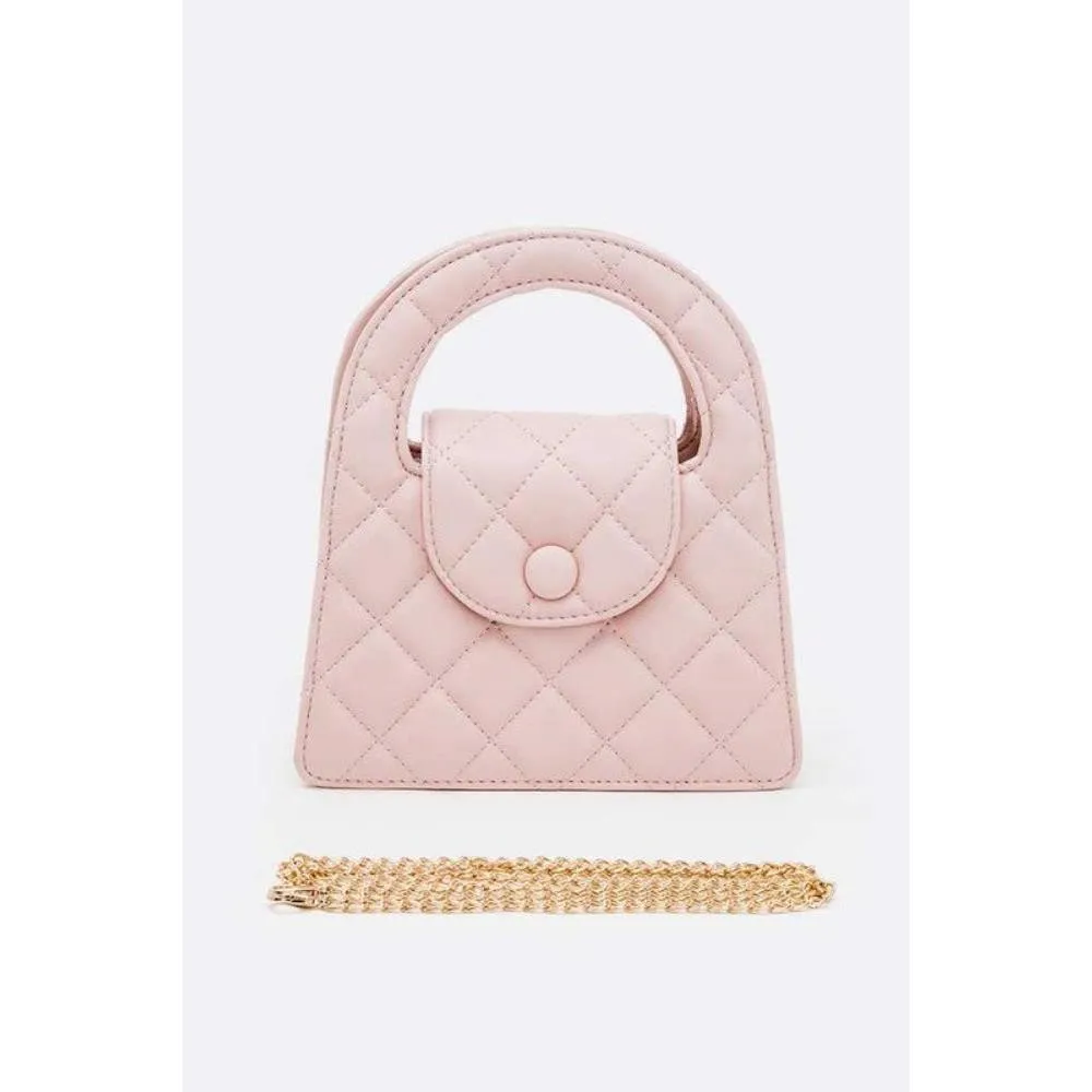 FASHNZFAB Top Handle Convertible Quilted Clutch Swing Bag