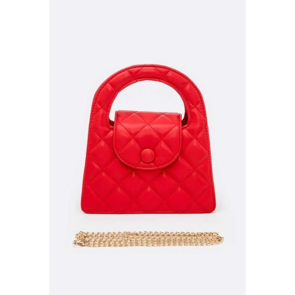 FASHNZFAB Top Handle Convertible Quilted Clutch Swing Bag