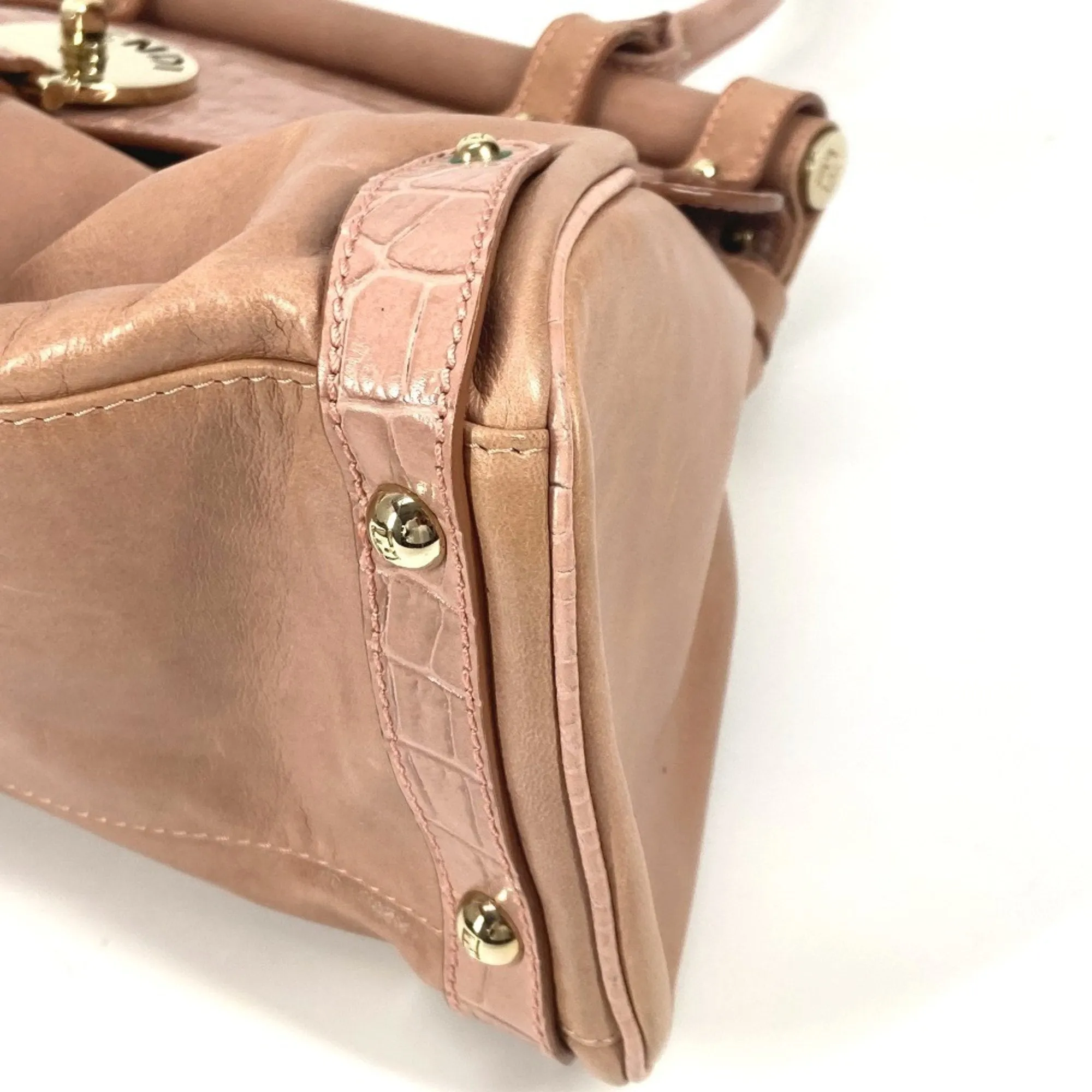 Fendi Leather Handbag Tote Bag (Pre-Owned)