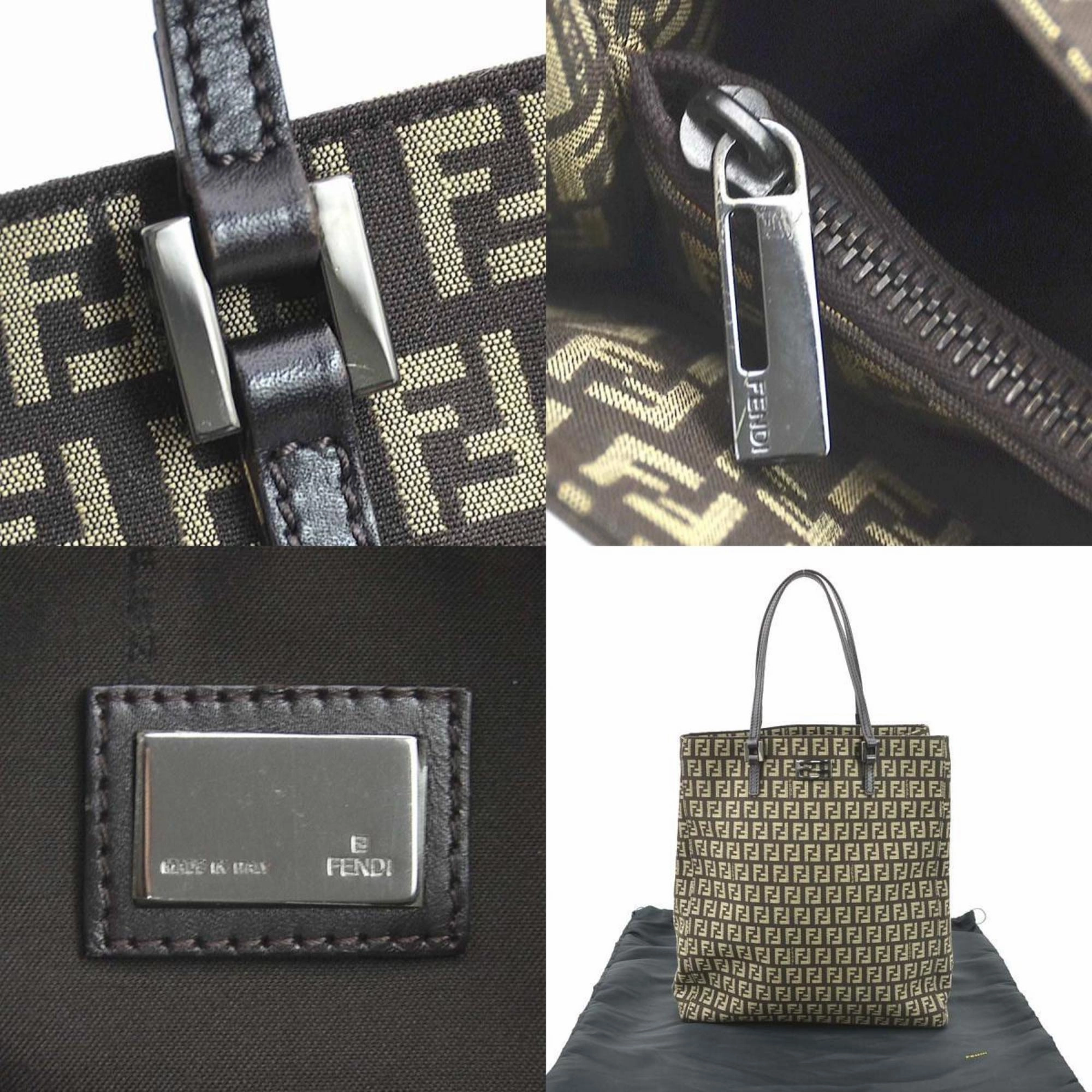 Fendi Canvas Leather Handbag (Pre-Owned)