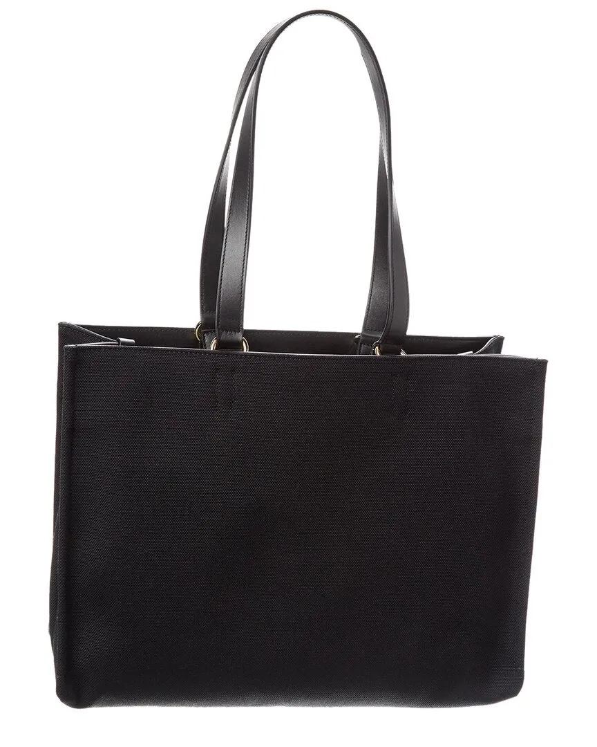 Ferragamo Logo Medium Canvas & Leather Tote