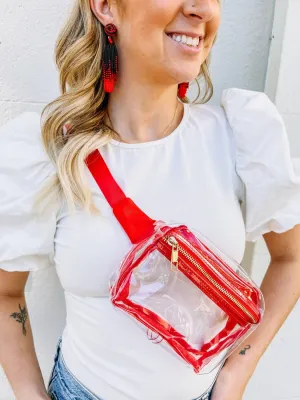 Ferris Clear Belt Bag In Red