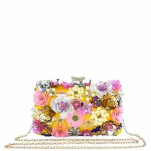Floral Frida Clutch In Yellow