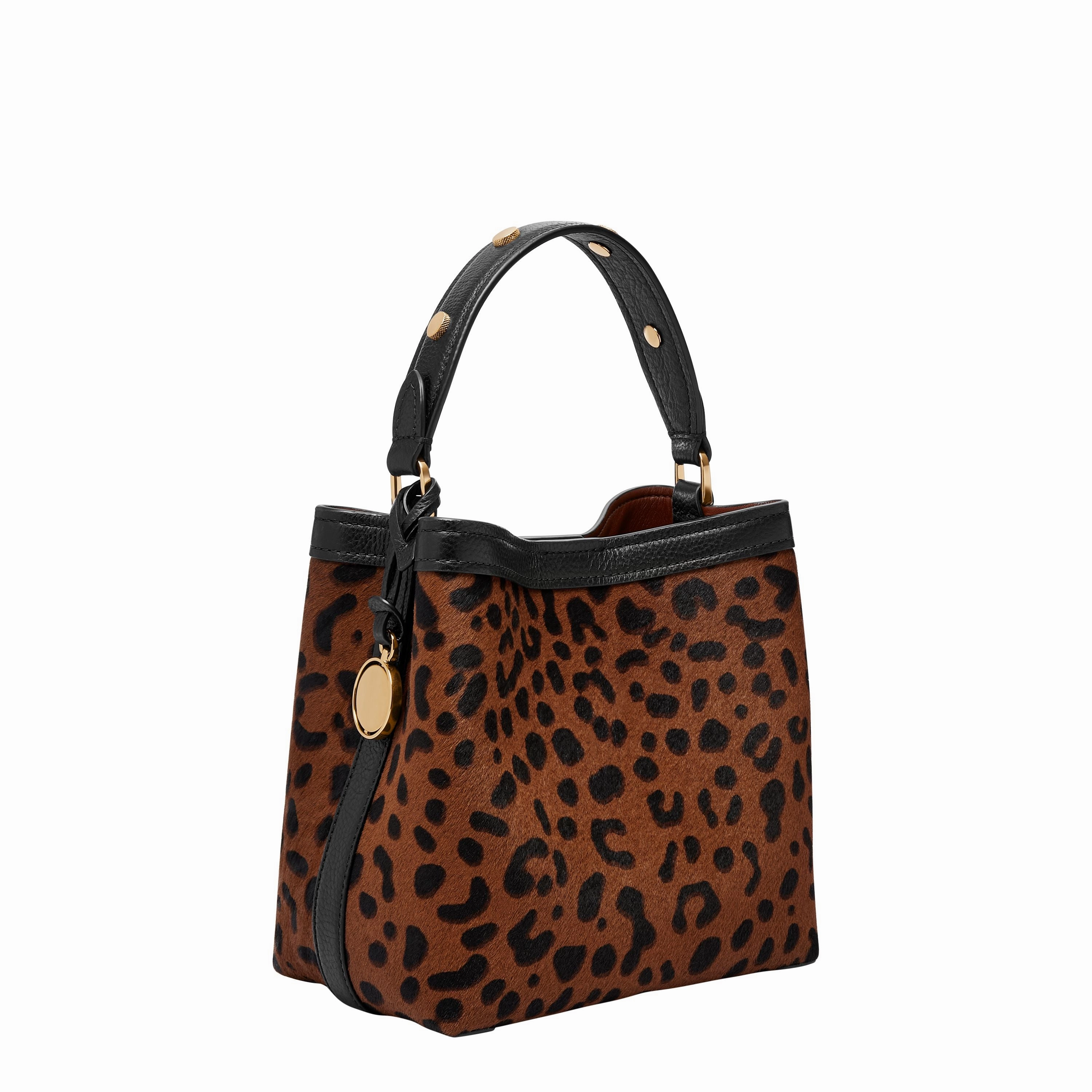 Fossil Women's Jessie Printed Haircalf Leather Small Bucket Crossbody
