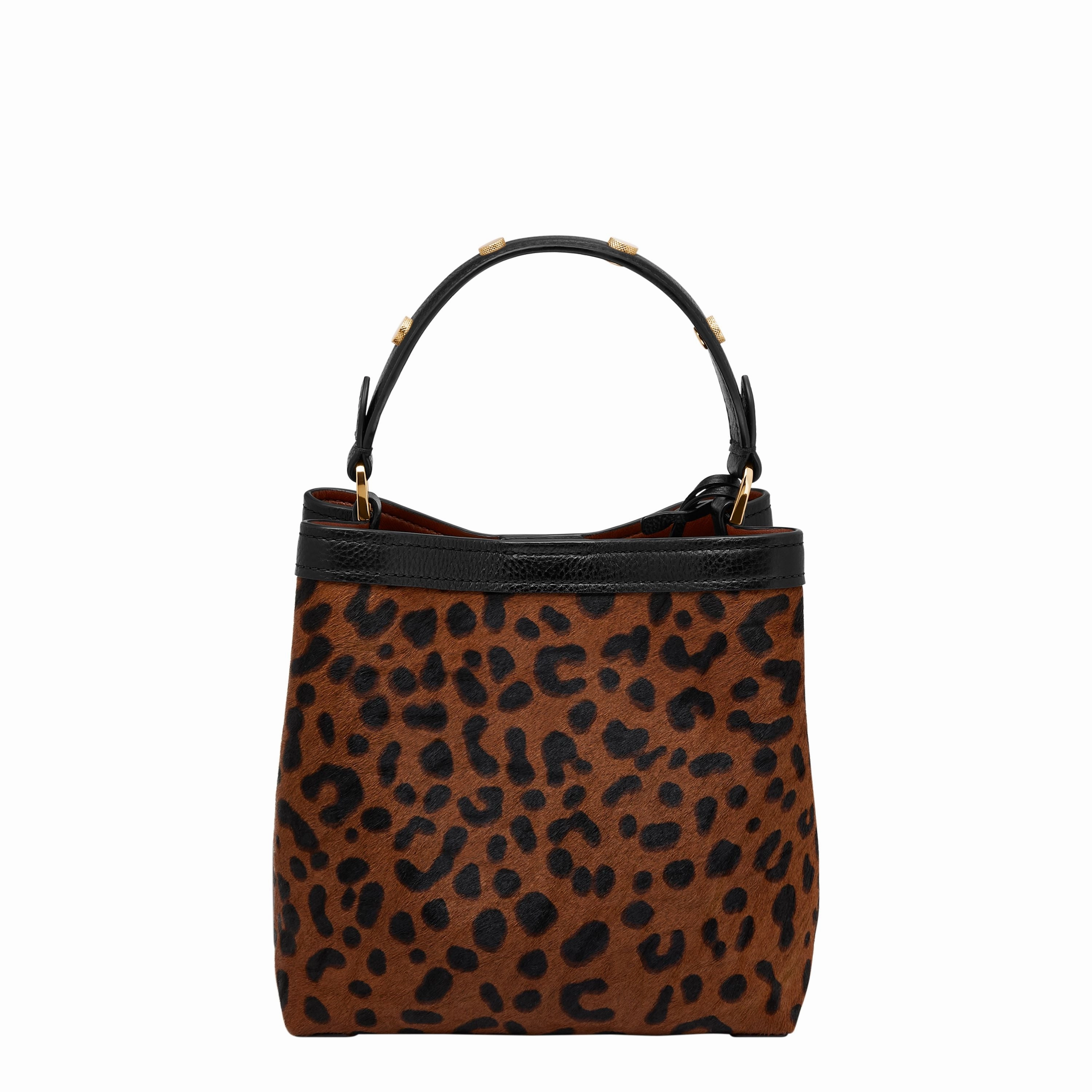 Fossil Women's Jessie Printed Haircalf Leather Small Bucket Crossbody