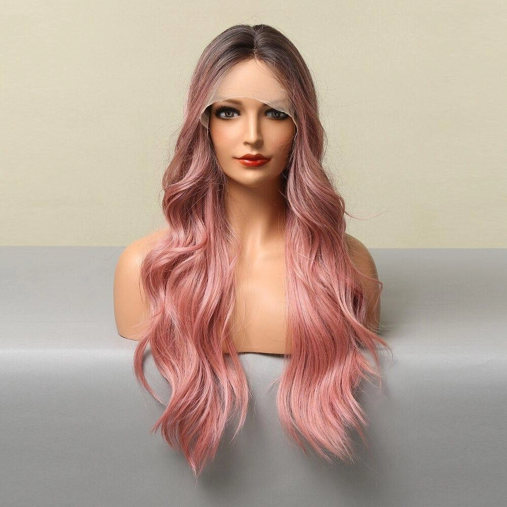 Front Lace Pink Wig