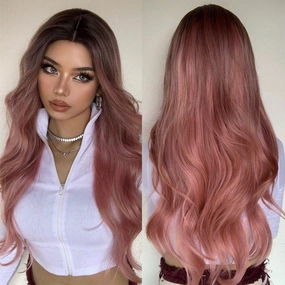 Front Lace Pink Wig
