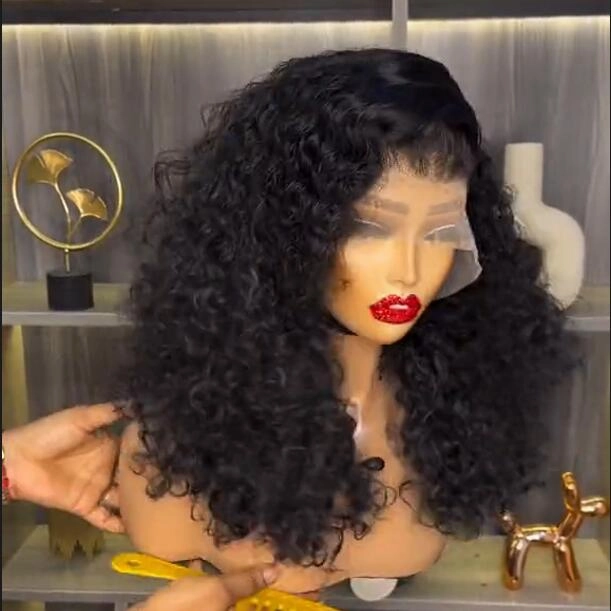 Full 250% Density Glueless Wig Resilient Curly 13x4 Lace Front Bob Wig Curly Human Hair Bob Wigs Pre Plucked