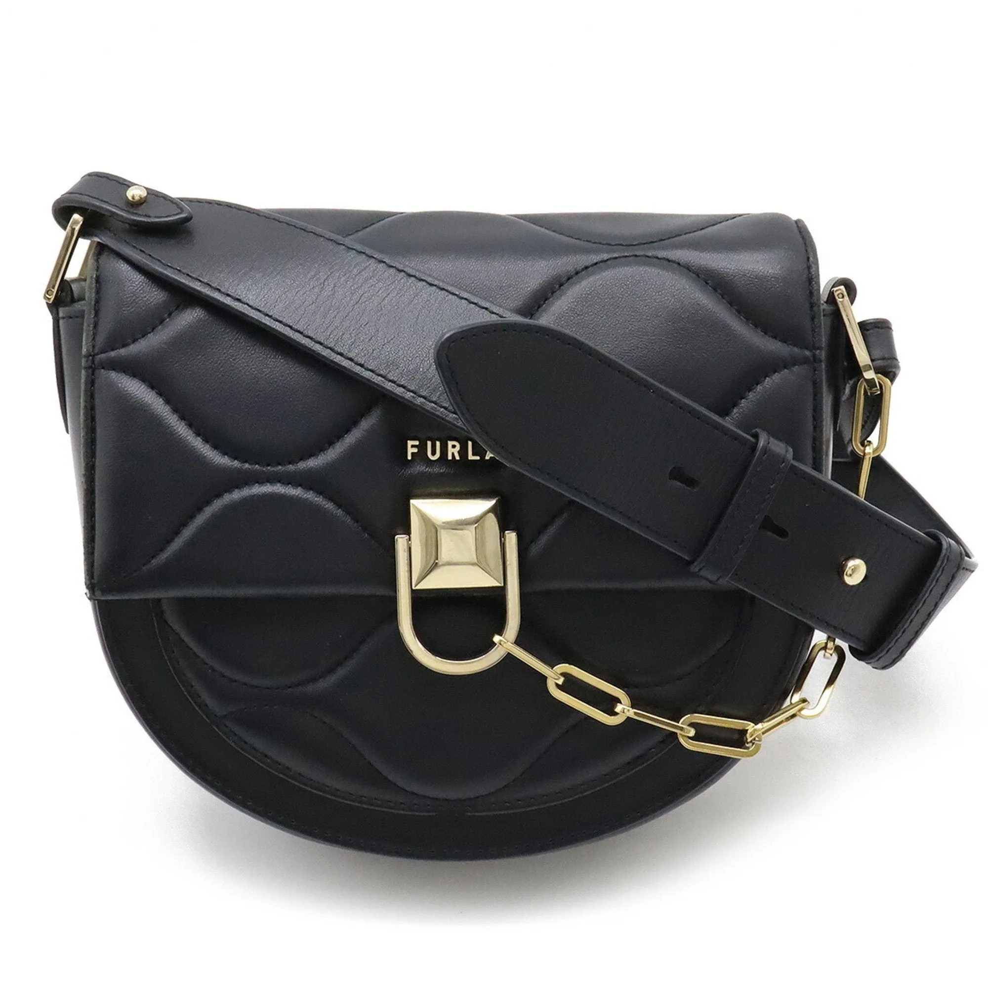 Furla Leather Clutch Bag Shoulder Bag (Pre-Owned)