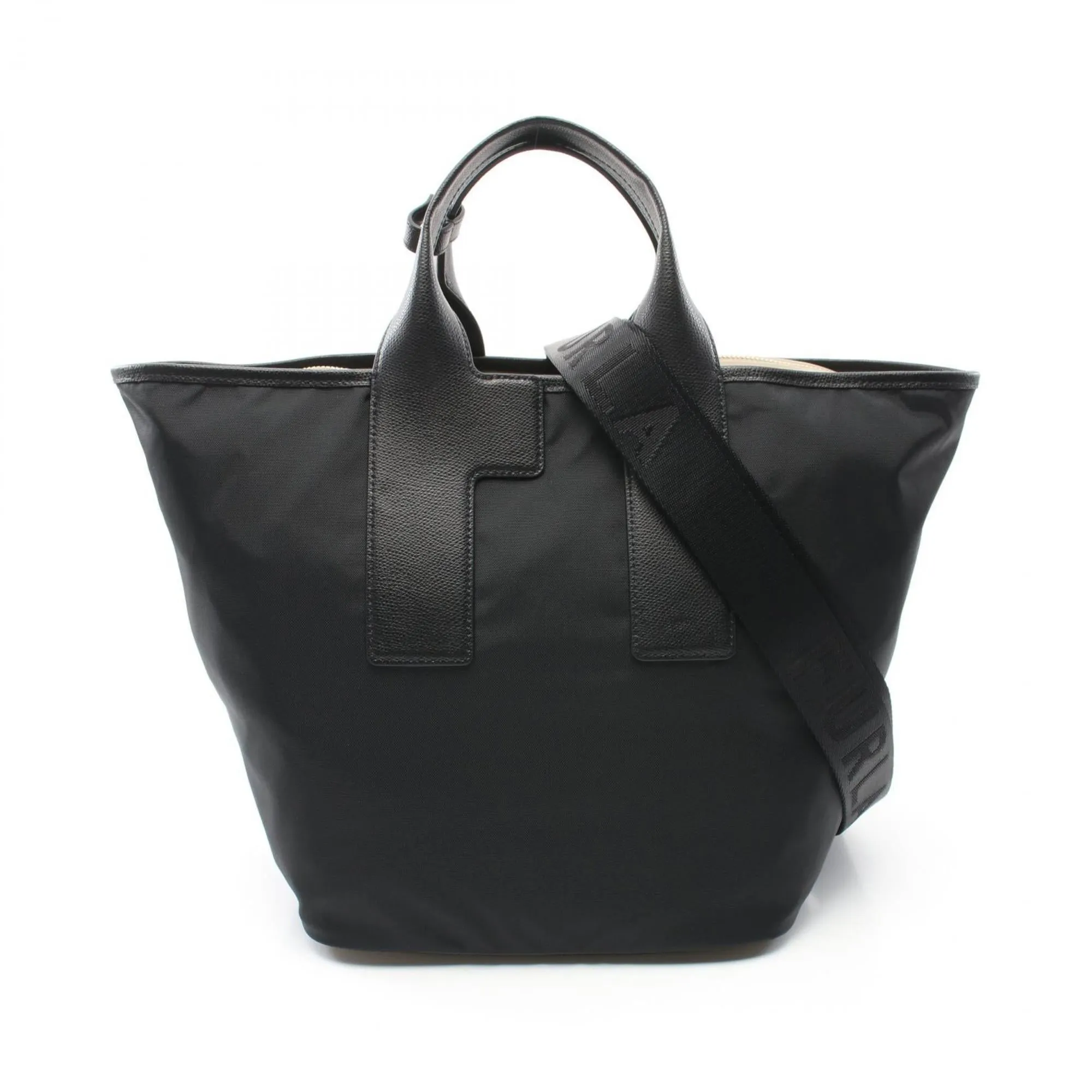 Furla   Leather Nylon Canvas Tote Bag