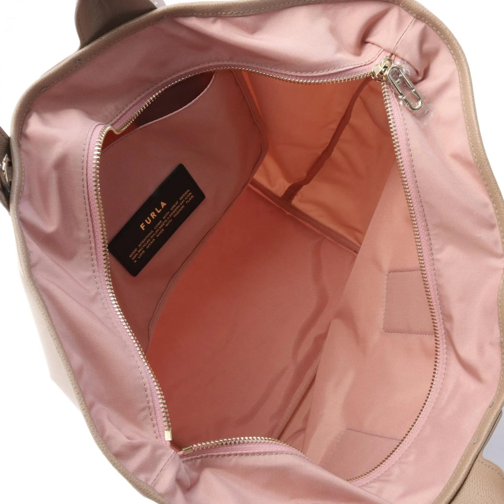 Furla  pink Nylon Leather Tote Bag
