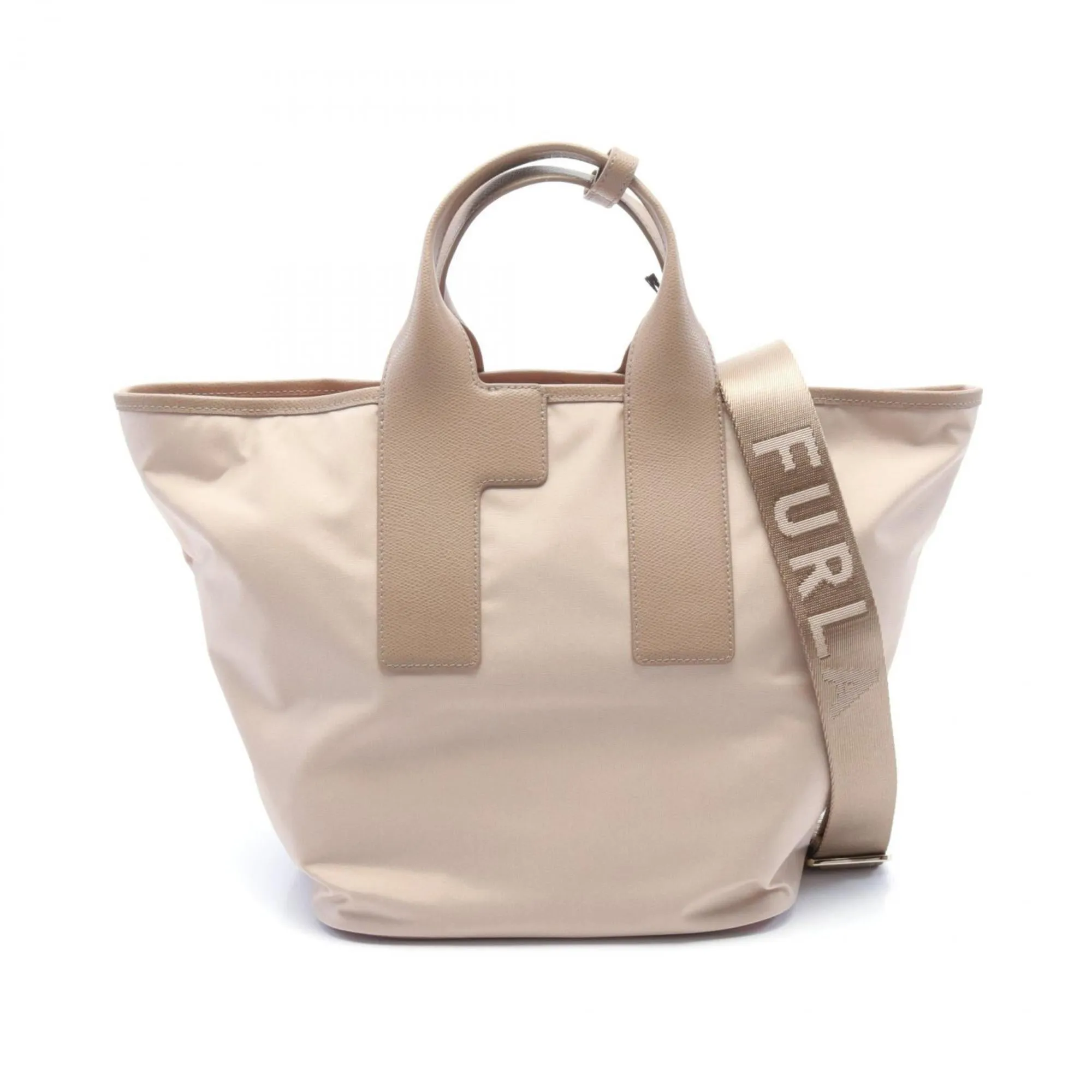 Furla  pink Nylon Leather Tote Bag