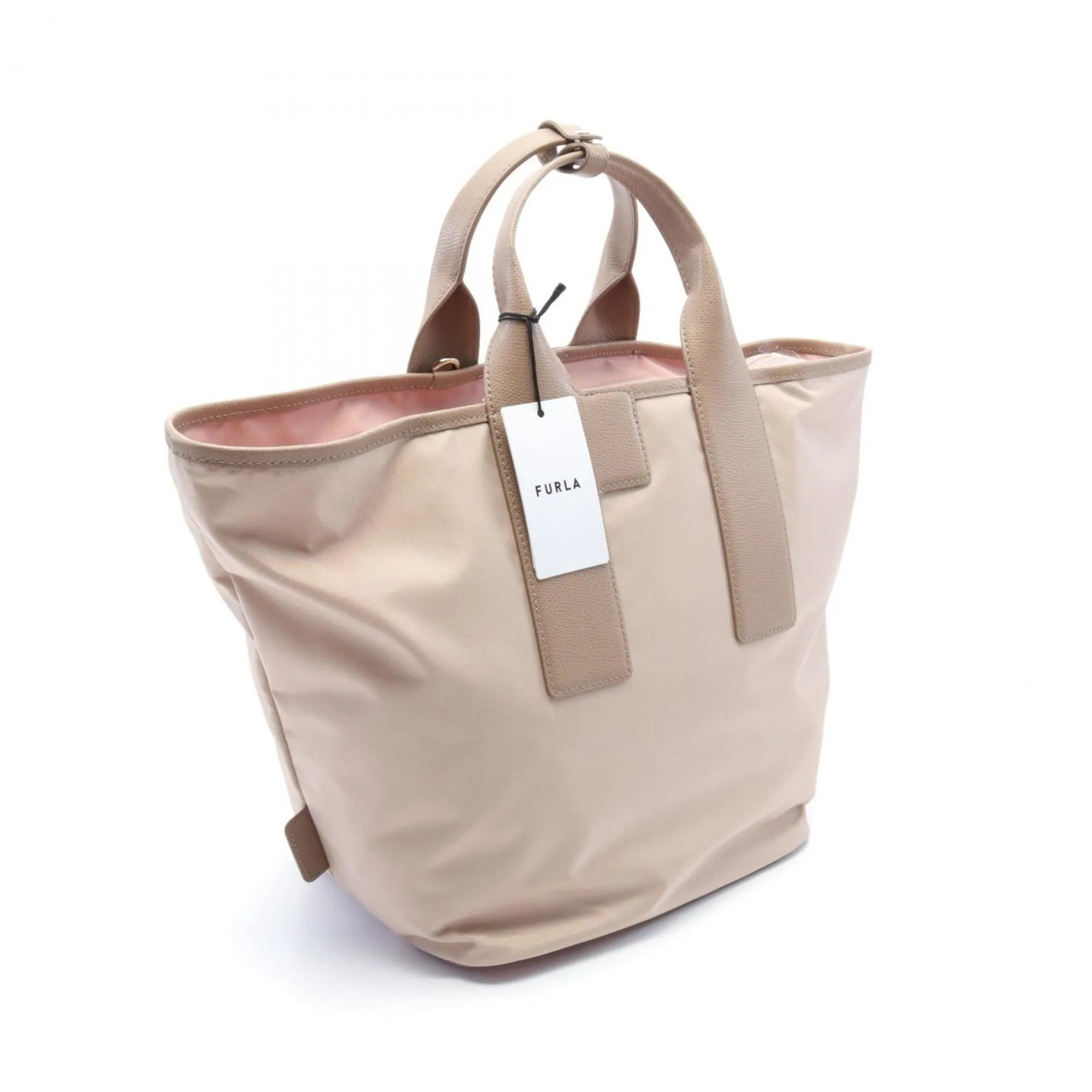 Furla  pink Nylon Leather Tote Bag