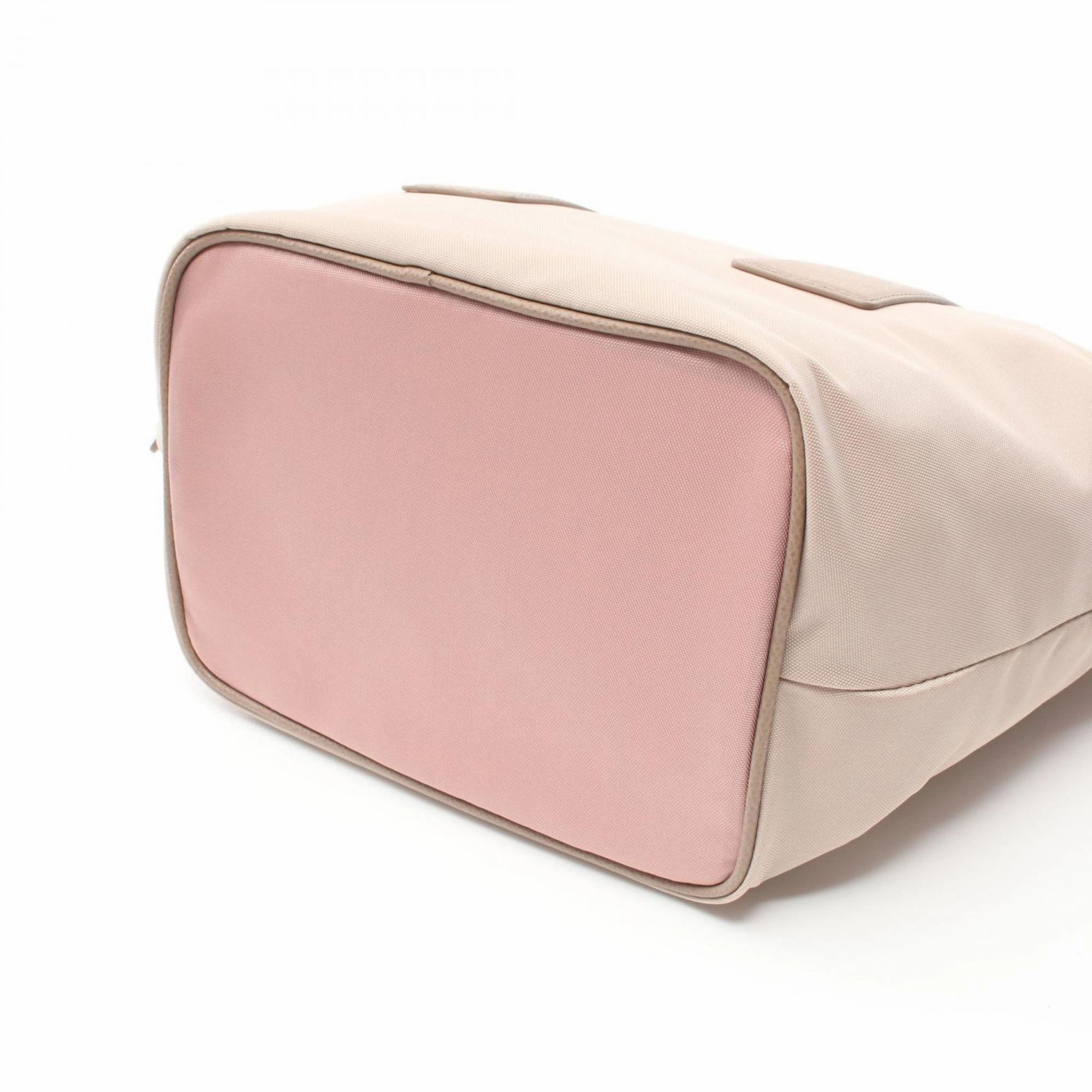 Furla  pink Leather Nylon Canvas Handbag