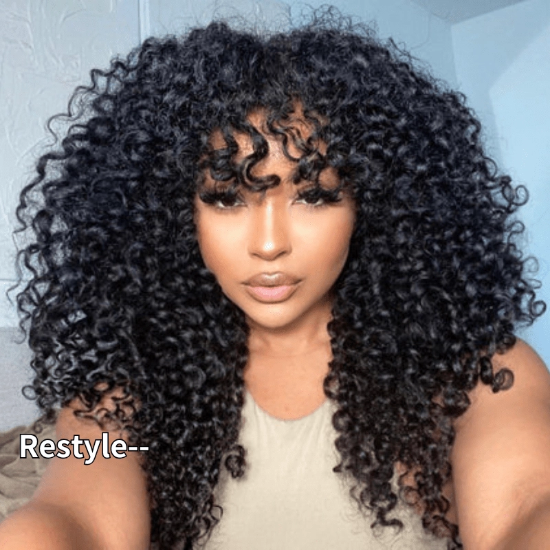 Geeta Hair 250% Density Bouncy Jerry Curly 13x4 Transparent Lace Front Wig Natural 100% Human Hair Wig