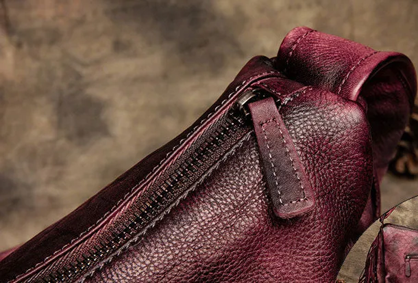 Genuine Handmade Tassels Vintage Leather Crossbody Bag Shoulder Bag Women Leather Purse