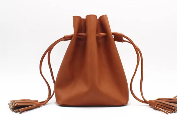 Genuine Leather Bucket Bag Purse Bag Shoulder Bag for Women Leather Crossbody Bag