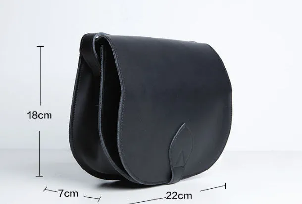 Genuine Leather Cute Crossbody Bag Saddle Bag Shoulder Bag Women Girl Fashion Leather Purse
