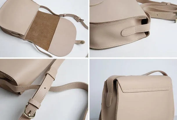 Genuine Leather Cute Crossbody Bag Saddle Bag Shoulder Bag Women Girl Fashion Leather Purse