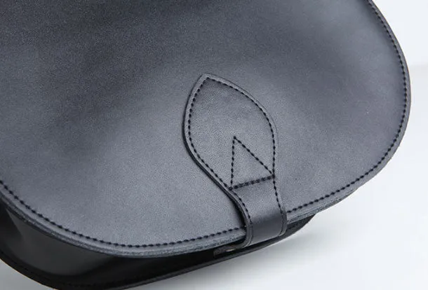 Genuine Leather Cute Crossbody Bag Saddle Bag Shoulder Bag Women Girl Fashion Leather Purse