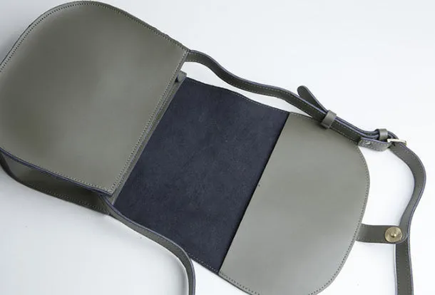 Genuine Leather Cute Crossbody Bag Saddle Bag Shoulder Bag Women Girl Fashion Leather Purse