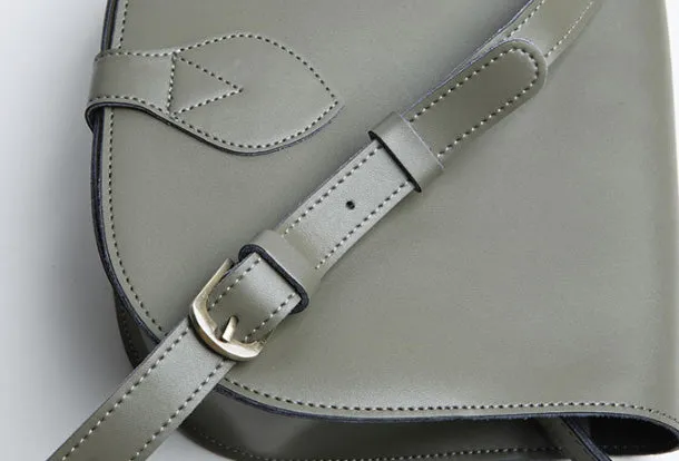 Genuine Leather Cute Crossbody Bag Saddle Bag Shoulder Bag Women Girl Fashion Leather Purse