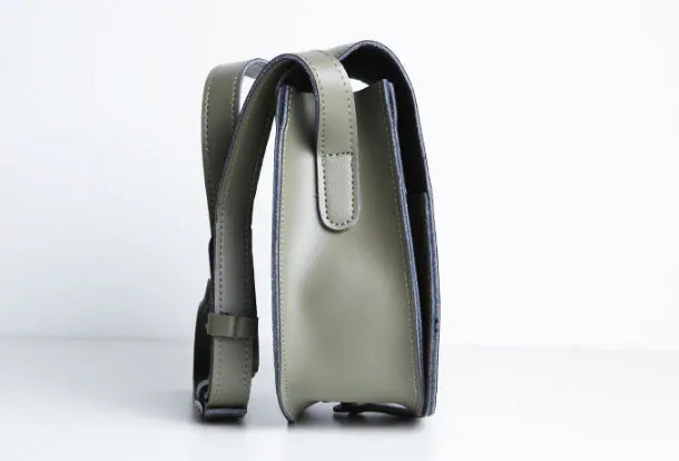 Genuine Leather Cute Crossbody Bag Saddle Bag Shoulder Bag Women Girl Fashion Leather Purse