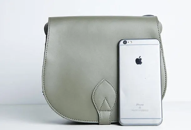 Genuine Leather Cute Crossbody Bag Saddle Bag Shoulder Bag Women Girl Fashion Leather Purse