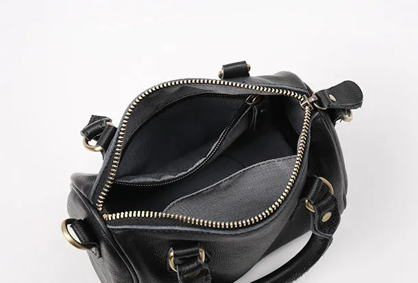Genuine Leather Handbag Boston Bag Crossbody Bag Shoulder Bag Purse For Women
