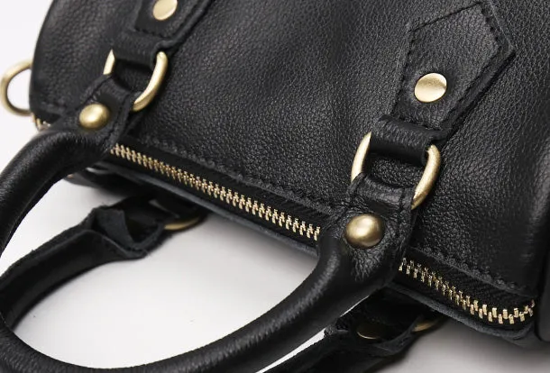 Genuine Leather Handbag Boston Bag Crossbody Bag Shoulder Bag Purse For Women