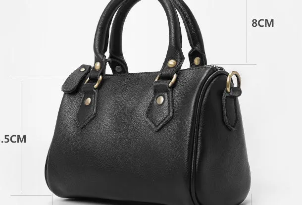 Genuine Leather Handbag Boston Bag Crossbody Bag Shoulder Bag Purse For Women