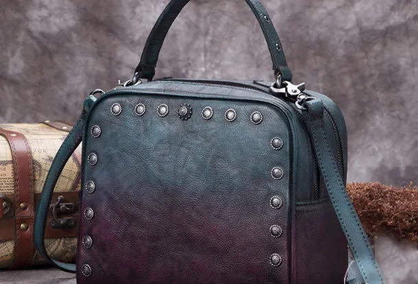 Genuine Leather Handbag Vintage Bag Shoulder Bag Crossbody Bag Clutch Purse For Women
