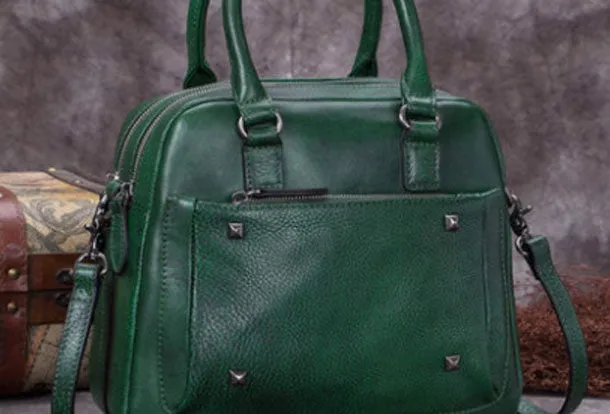 Genuine Leather Handbag Vintage Crossbody Bag Shoulder Bag Purse For Women