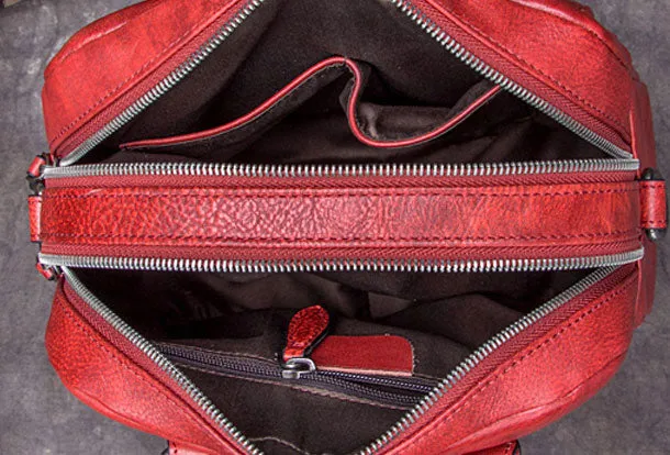 Genuine Leather Handbag Vintage Crossbody Bag Shoulder Bag Purse For Women