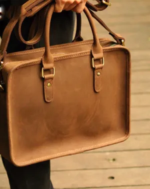 Genuine Leather Mens Briefcase Messenger Bag Laptop Bag Shoulder Bag for men