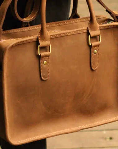 Genuine Leather Mens Briefcase Messenger Bag Laptop Bag Shoulder Bag for men