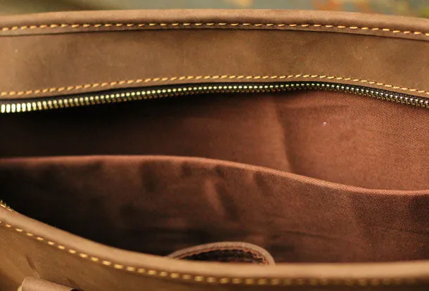 Genuine Leather Mens Briefcase Messenger Bag Laptop Bag Shoulder Bag for men