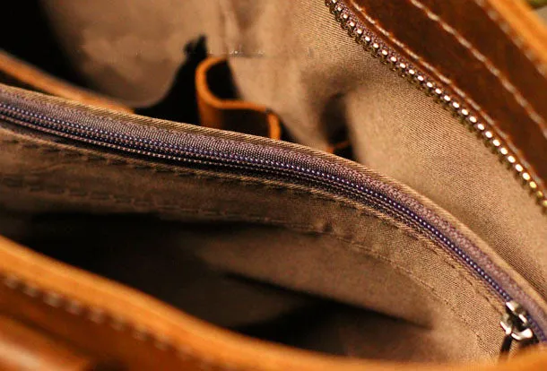 Genuine Leather Mens Briefcase Messenger Bag Laptop Bag Shoulder Bag for men