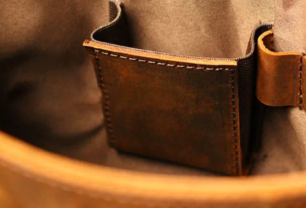 Genuine Leather Mens Briefcase Messenger Bag Laptop Bag Shoulder Bag for men