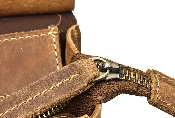 Genuine Leather Mens Cool Backpack Briefcase Bag Travel Bag Hiking Bag For Mens