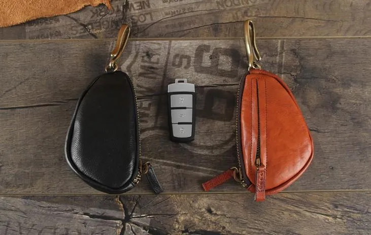 Genuine Leather Mens Cool Key Wallet Car Key Change Coin Holder Car Key Case for Men