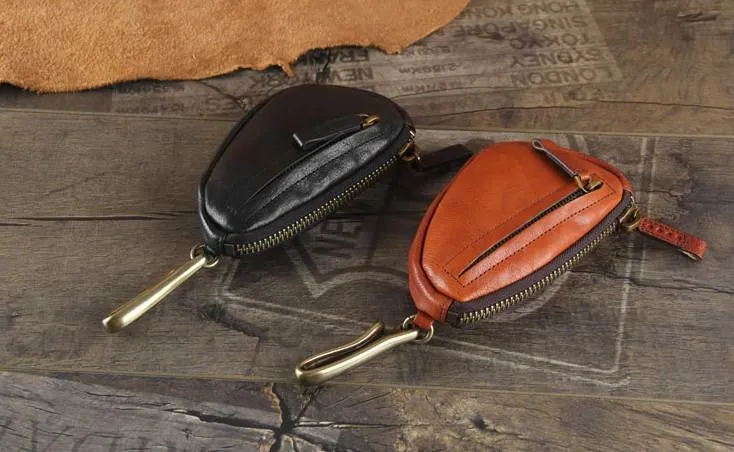 Genuine Leather Mens Cool Key Wallet Car Key Change Coin Holder Car Key Case for Men