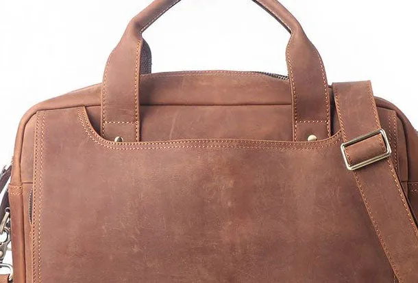 GENUINE LEATHER MENS COOL MESSENGER BAG BRIEFCASE WORK BAG BUSINESS BAG FOR MEN