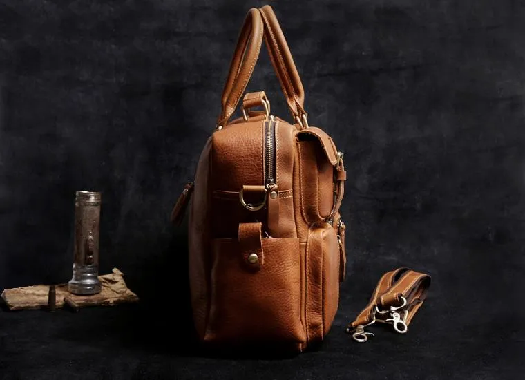 Genuine Leather Mens Cool Weekender Bag Travel Bag Duffle Bags Briefcase Messenger Bag for men