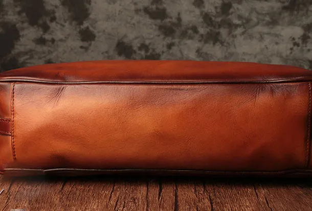 Genuine Leather Mens Handbag Vintage Handmade Briefcase Bag Messenger Bag Shoulder Bag Laptop Bag
